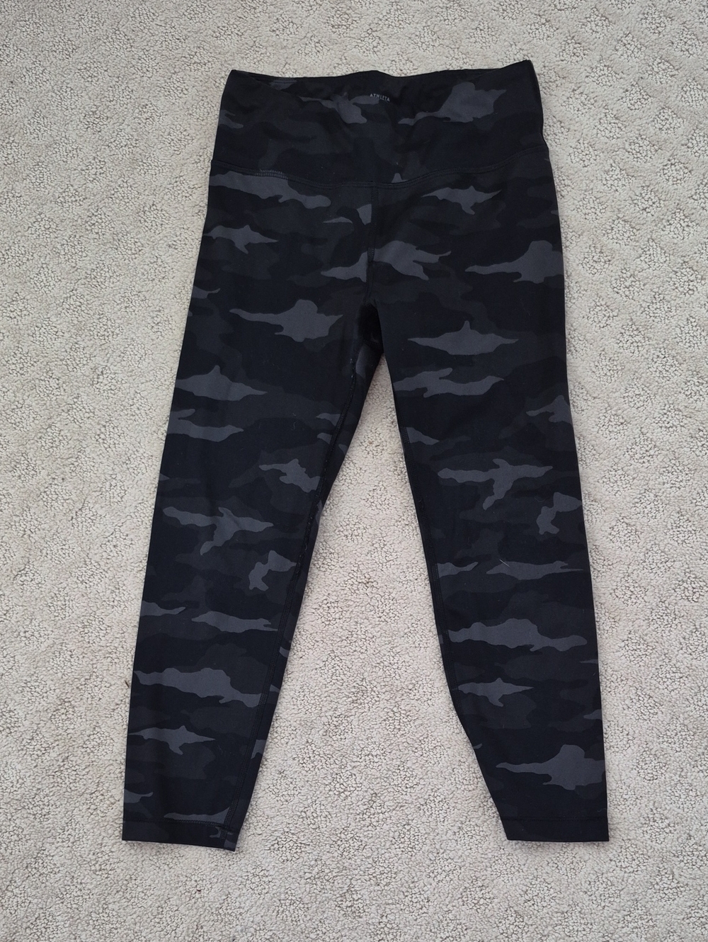 Athleta Black & Gray Camo Kids Leggings